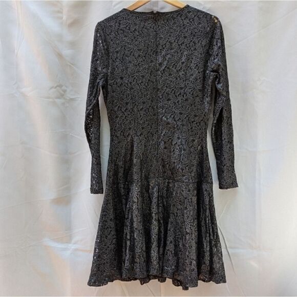 Black metallic lace Covington dress - Picture 2 of 8